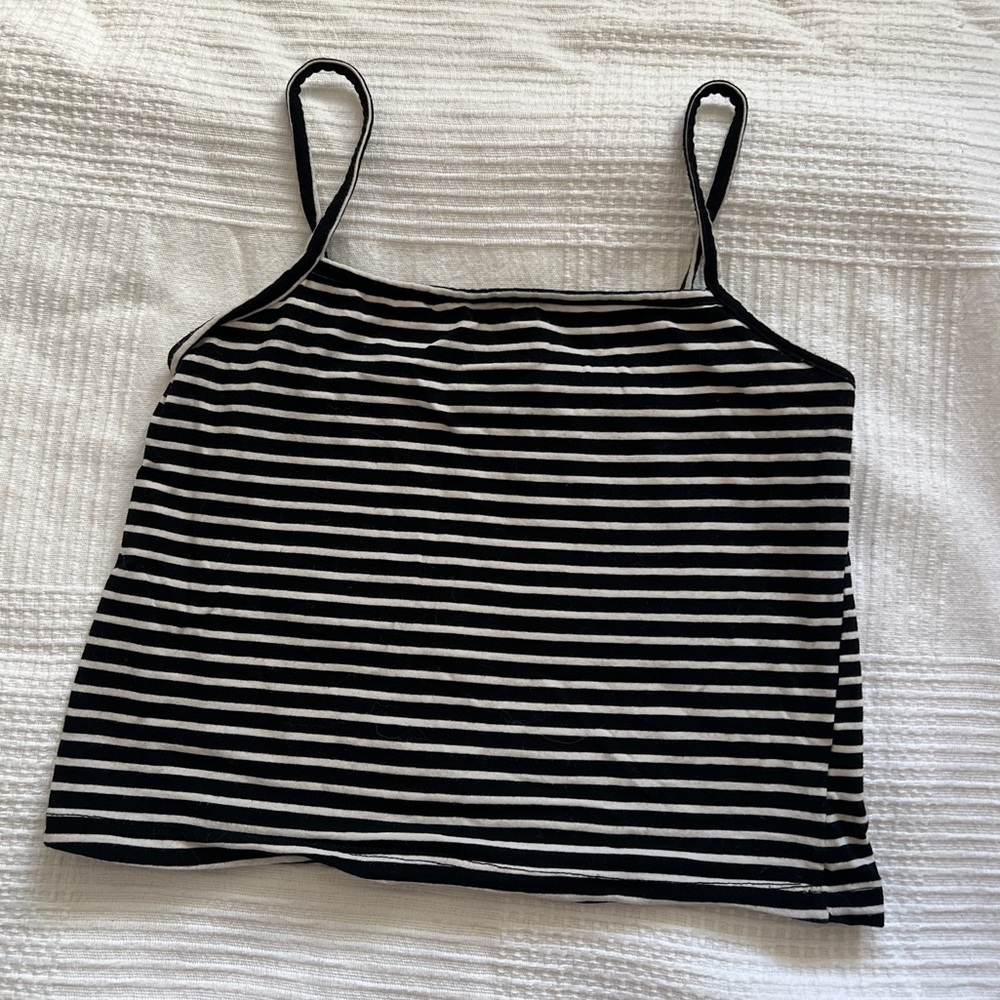 RARE Brandy Melville Black/White Stripped Tank Top